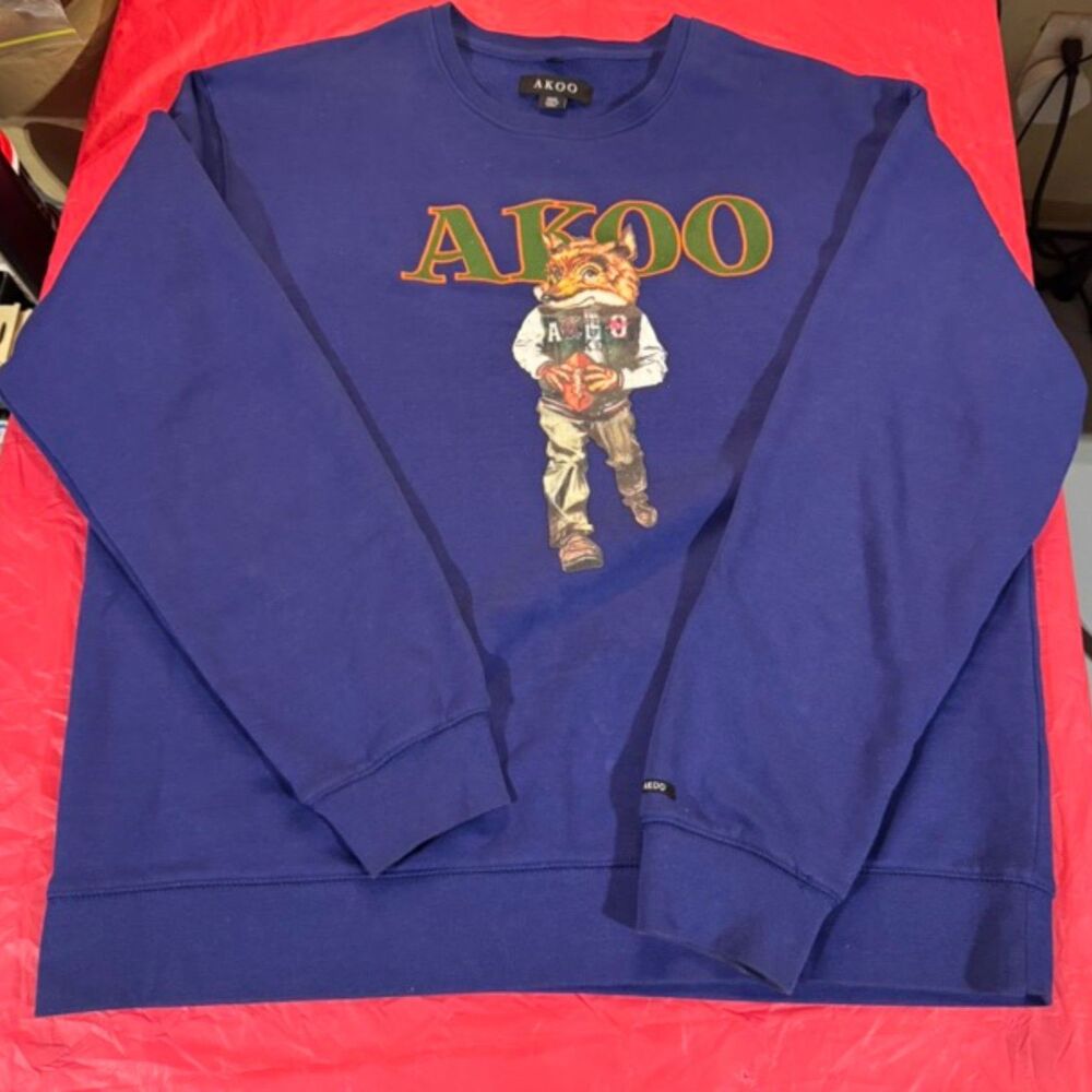AKOO crew neck sweater, Royal Blue 3X
